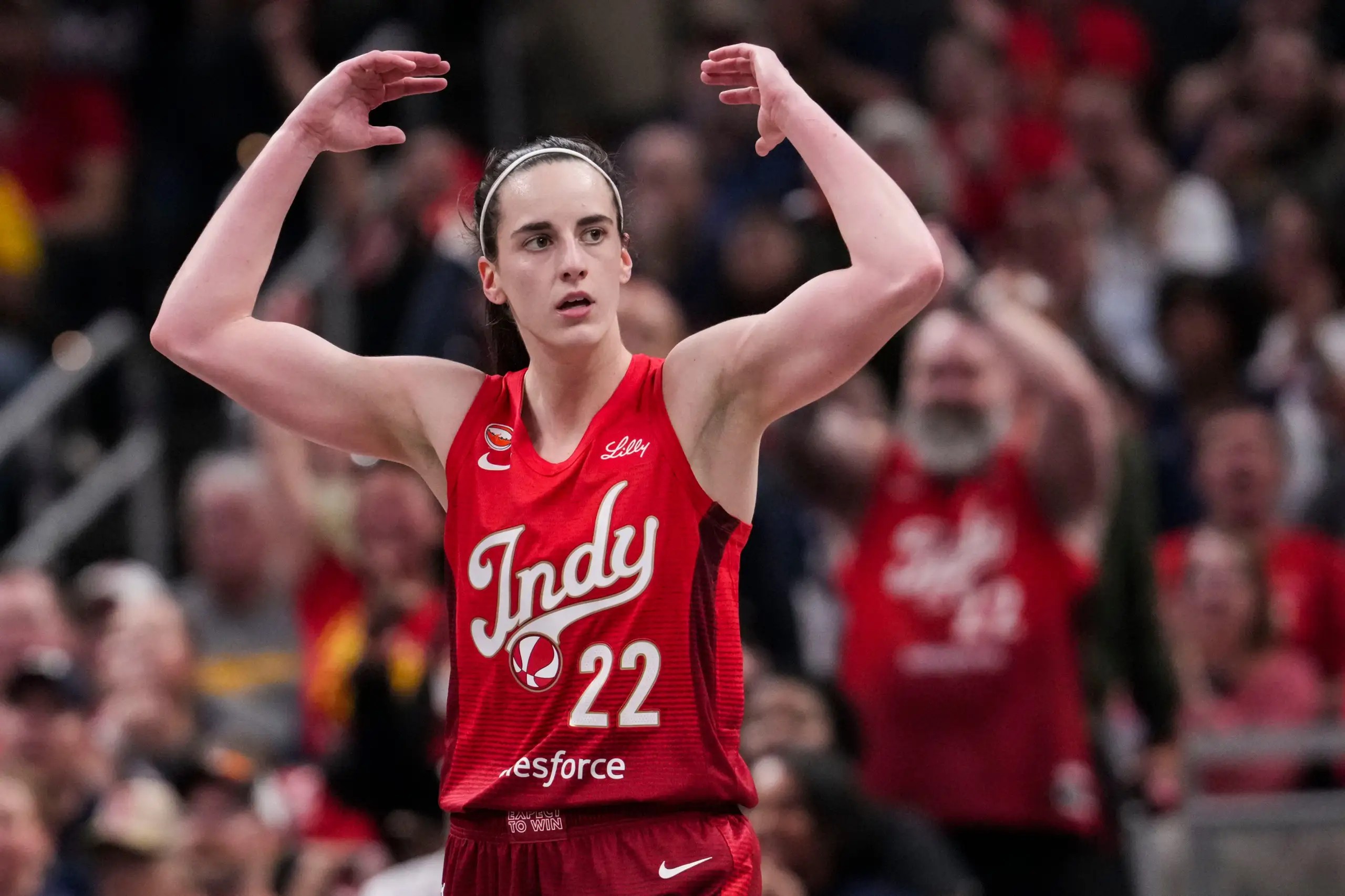 Indiana Fever star Caitlin Clark during a 2026 WNBA game