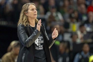 Minnesota Lynx head coach and president of basketball operations Cheryl Reeve coaching from the sideline