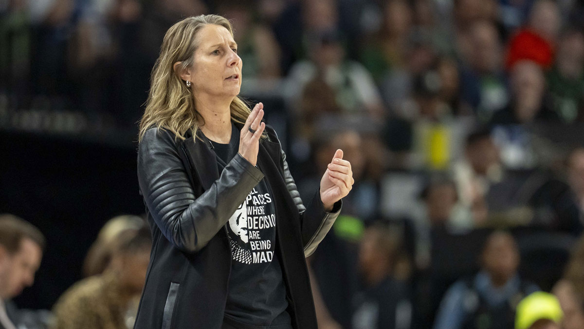Minnesota Lynx head coach and president of basketball operations Cheryl Reeve coaching from the sideline