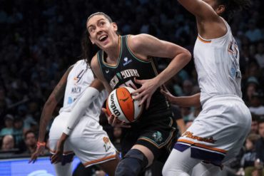 Breanna Stewart of the New York Liberty during the 2026 WNBA playoffs