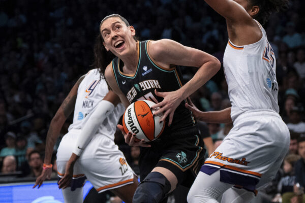 Breanna Stewart of the New York Liberty during the 2026 WNBA playoffs