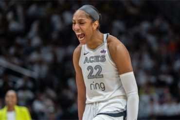 A'ja Wilson of the Las Vegas Aces during the 2026 WNBA playoffs