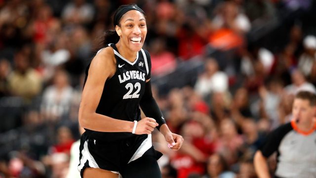 A'ja Wilson of the Las Vegas Aces during a game